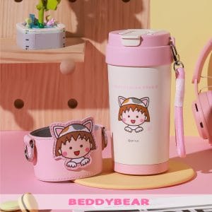 【BEDDYBEAR 杯具熊】櫻桃小丸子輕心保溫咖啡杯 316不鏽鋼保溫杯 陶瓷保溫杯 咖啡隨行杯 500ml