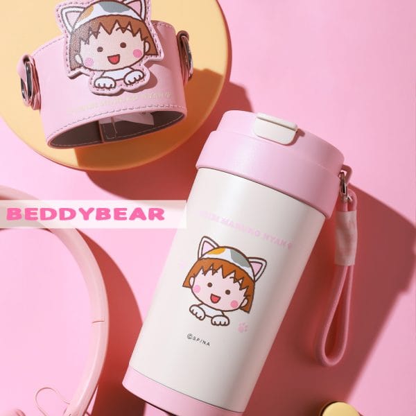 【BEDDYBEAR 杯具熊】櫻桃小丸子輕心保溫咖啡杯 316不鏽鋼保溫杯 陶瓷保溫杯 咖啡隨行杯 500ml：圖片 4