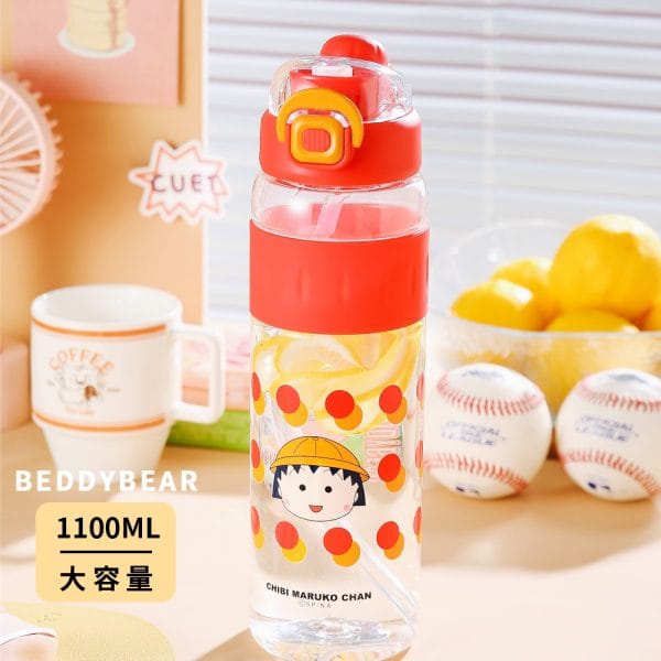 【BEDDYBEAR 杯具熊】大容量雙飲運動水壺 櫻桃小丸子TRITAN水壺 KITTY吸管杯1100ml：圖片 2