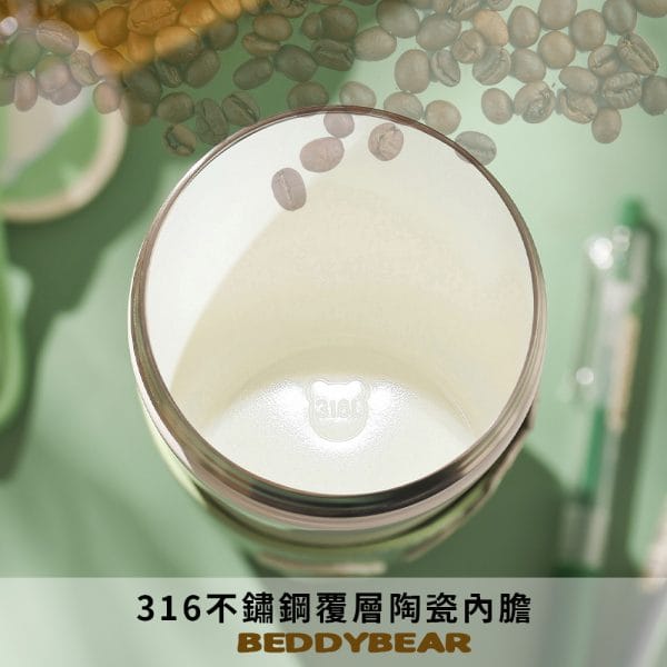 【BEDDYBEAR 杯具熊】帕恰狗輕心陶瓷保溫咖啡杯 316不鏽鋼保溫杯  咖啡隨行杯 500ml：圖片 3