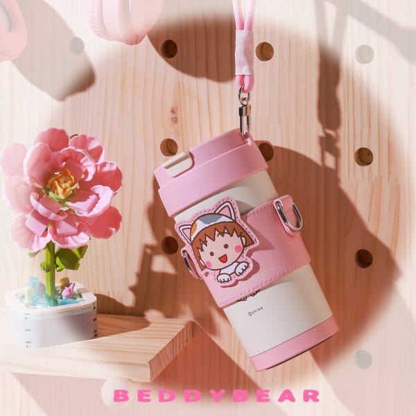 【BEDDYBEAR 杯具熊】櫻桃小丸子輕心保溫咖啡杯 316不鏽鋼保溫杯 陶瓷保溫杯 咖啡隨行杯 500ml：圖片 7