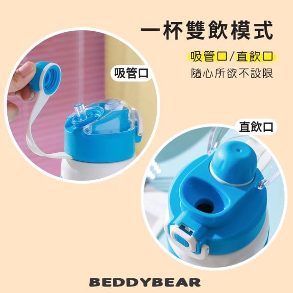 【BEDDYBEAR 杯具熊】哆啦A夢雙飲316不鏽鋼保溫杯  雙飲保溫健身運動水壺 大容量吸管杯 900ml：圖片 4