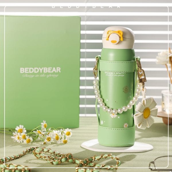 【BEDDYBEAR 杯具熊】時尚飛花輕量直飲316不鏽鋼保溫瓶 彈蓋保溫杯470ml：圖片 5