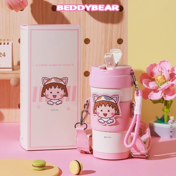 【BEDDYBEAR 杯具熊】櫻桃小丸子輕心保溫咖啡杯 316不鏽鋼保溫杯 陶瓷保溫杯 咖啡隨行杯 500ml：圖片 8