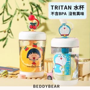 【BEDDYBEAR 杯具熊】哆啦A夢 小丸子夏日冷萃杯 TRITAN吸管杯 兒童水壺580ml