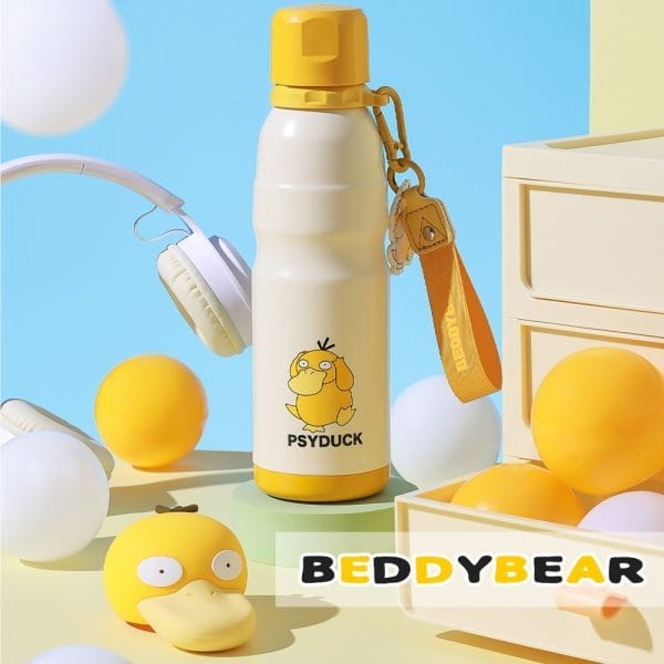 【BEDDYBEAR 杯具熊】寶可夢可達鴨運動直飲保溫杯 316不鏽鋼保溫瓶 旋蓋保溫杯 運動水壺 600ml：圖片 2