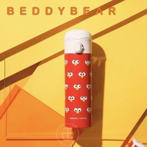 【BEDDYBEAR 杯具熊】芝麻街聯名臉譜艾摩彈蓋 316不鏽鋼保溫杯 彈跳不鏽鋼保溫杯 直飲杯 480ml