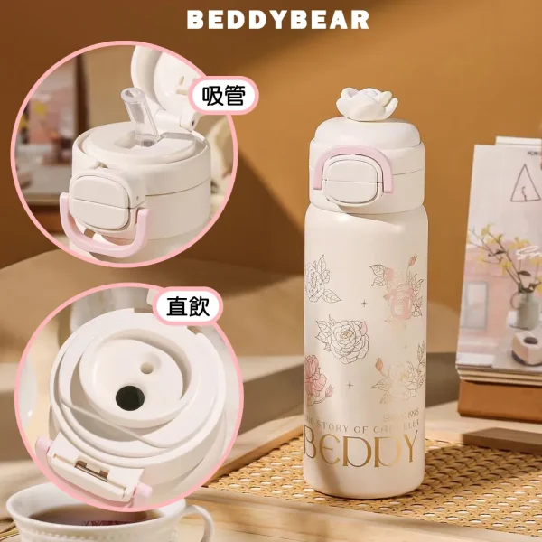 【BEDDYBEAR 杯具熊】盛開雙飲保溫杯  雙飲316不鏽鋼保溫瓶 直飲杯 吸管杯 550ml：圖片 5