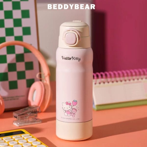 【BEDDYBEAR 杯具熊】KITTY分倉雙飲316不鏽鋼保溫瓶 彈蓋直飲保溫杯 吸管杯 530ml：圖片 5