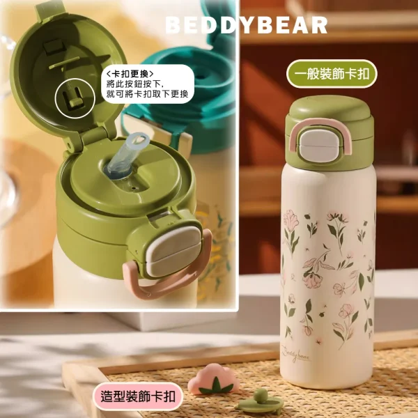 【BEDDYBEAR 杯具熊】盛開雙飲保溫杯  雙飲316不鏽鋼保溫瓶 直飲杯 吸管杯 550ml：圖片 4