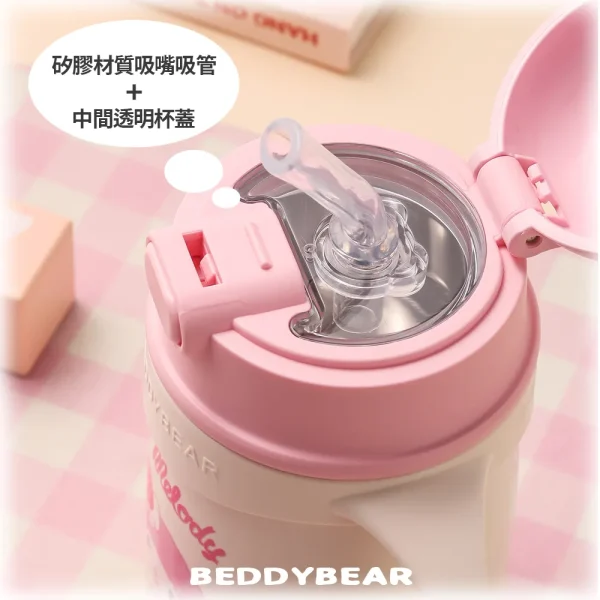 【BEDDYBEAR 杯具熊】美樂蒂兒童保溫學飲杯  316不鏽鋼保溫瓶 兒童水壺 吸管學習杯 400ml(Melody)：圖片 3