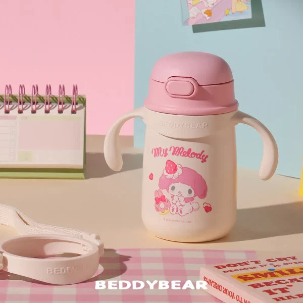【BEDDYBEAR 杯具熊】美樂蒂兒童保溫學飲杯  316不鏽鋼保溫瓶 兒童水壺 吸管學習杯 400ml(Melody)：圖片 4