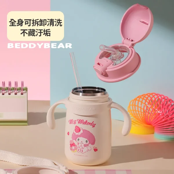 【BEDDYBEAR 杯具熊】美樂蒂兒童保溫學飲杯  316不鏽鋼保溫瓶 兒童水壺 吸管學習杯 400ml(Melody)：圖片 5