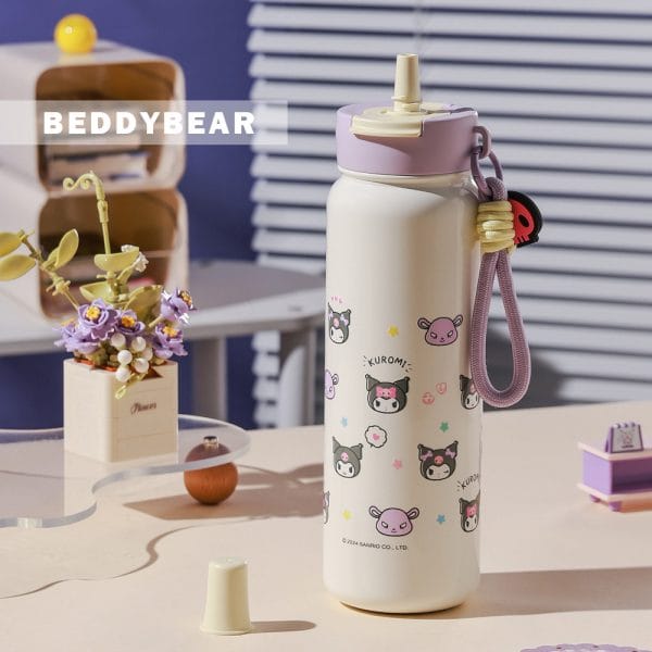 【BEDDYBEAR 杯具熊】酷洛米筒筒雙飲316不鏽鋼保溫瓶 大容量吸管杯 780ml(Kuromi)：圖片 6