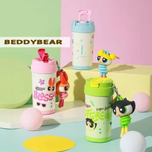 【BEDDYBEAR 杯具熊】飛天小女警輕心陶瓷保溫咖啡杯 316不鏽鋼保溫杯  咖啡隨行杯 500ml